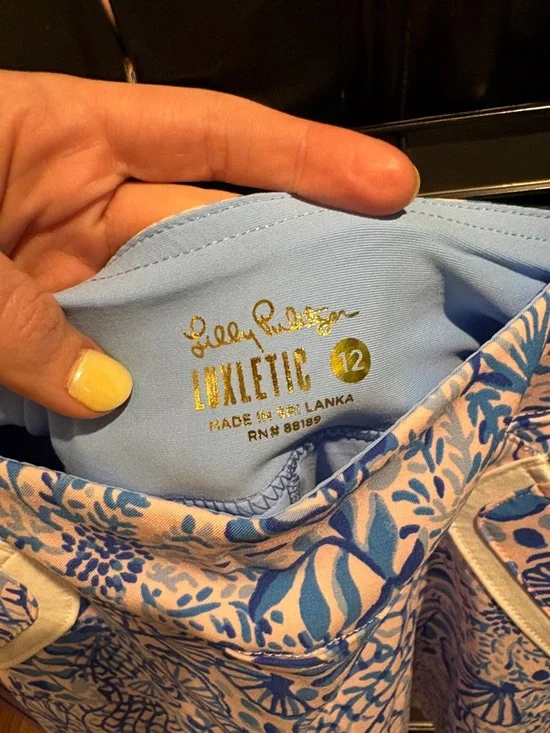 Lilly Pulitzer Blue and White Floral-Print Golf/Tennis Mini Skirt - Picture 2 of 3